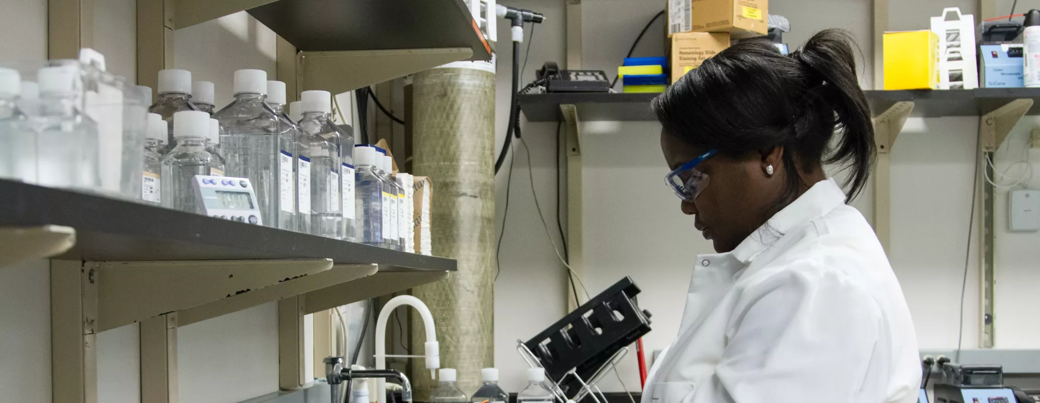 Woman in lab working