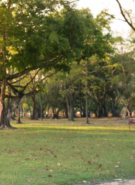 woman running in park