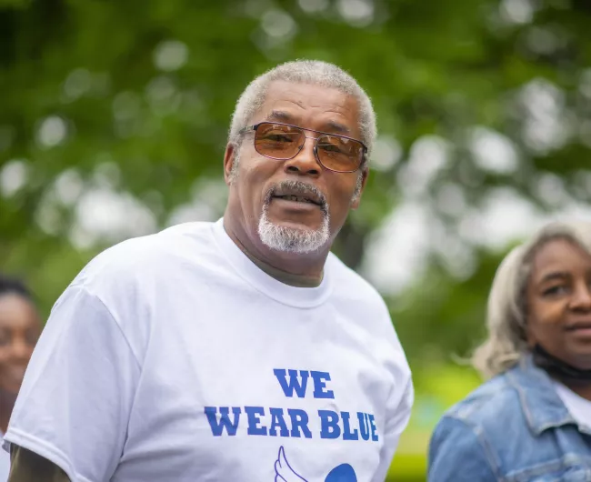 black individuals participating in walk