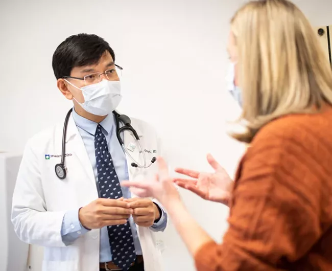 doctor speaking to patient