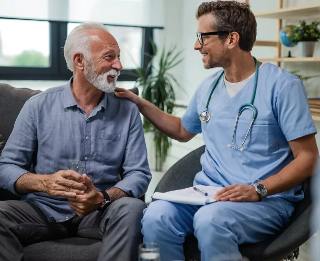 male doctor with male patient