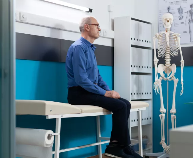 man sitting in doctor's office