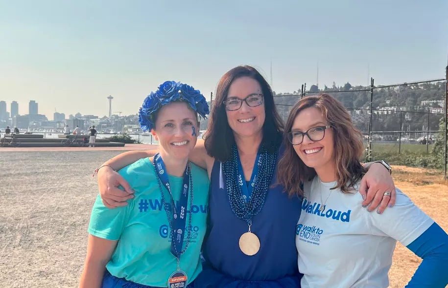 Three women at Walk to End Colon Cancer