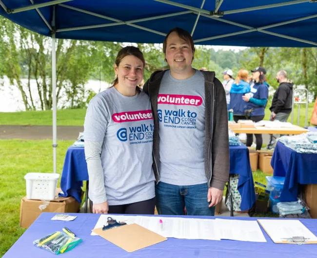 Volunteers at the Walk to End Colon Cancer